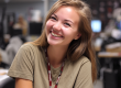 photo about a happy job for a young lady